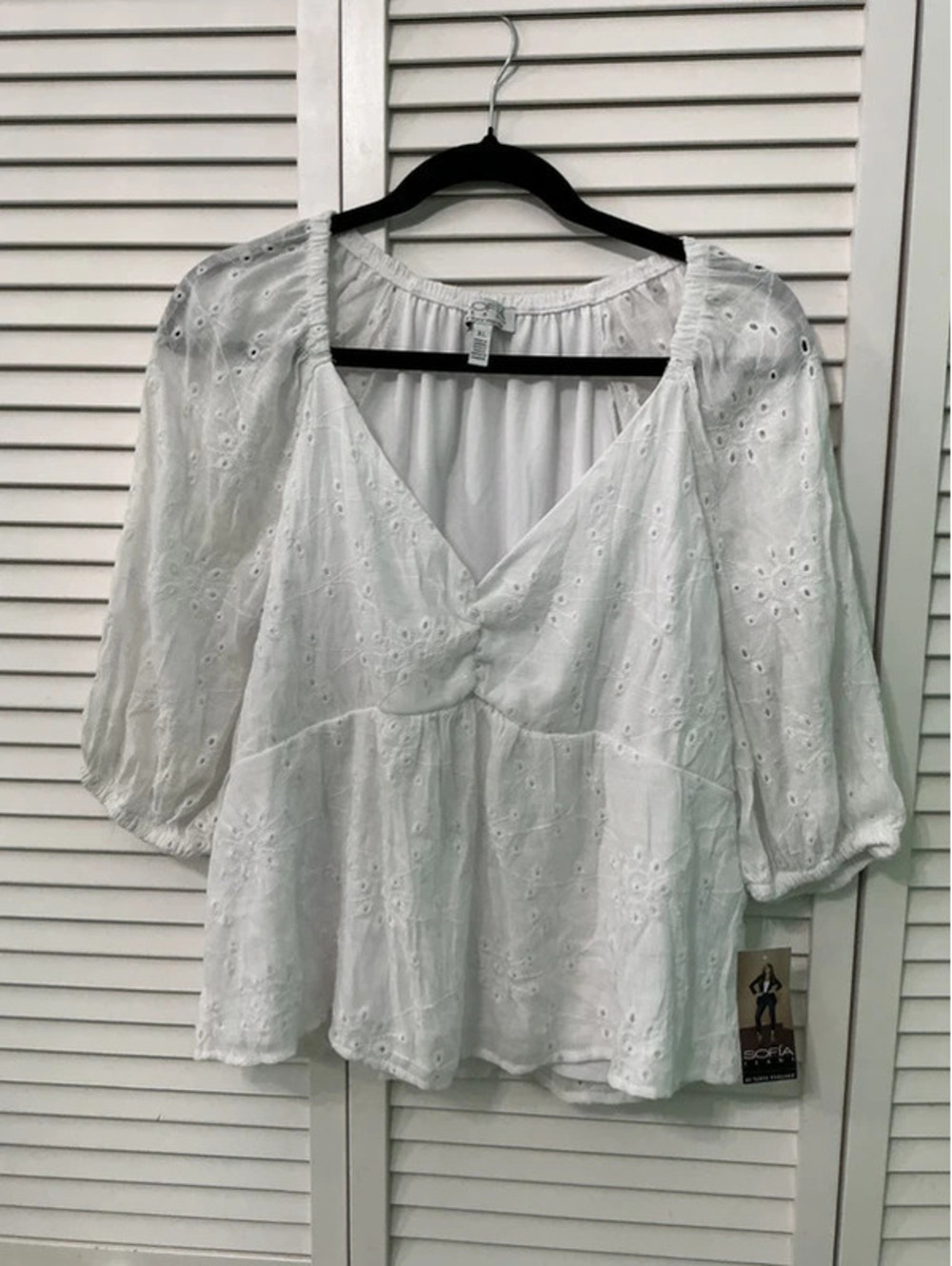 XL Eyelet Crochet Baby Doll Shirt #493